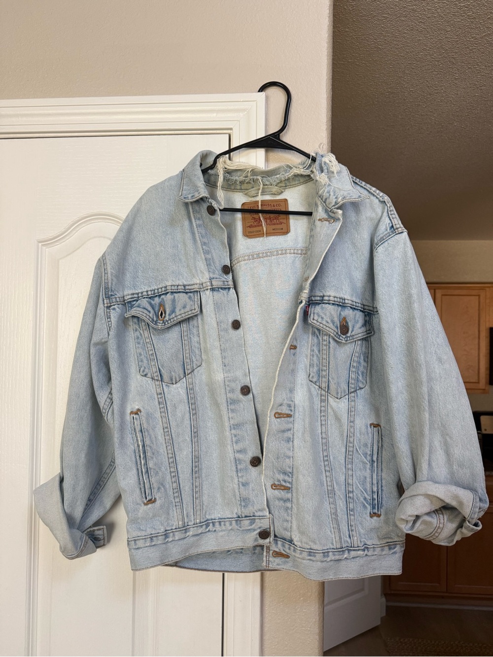 Levi's Light Blue Distressed Denim Jacket